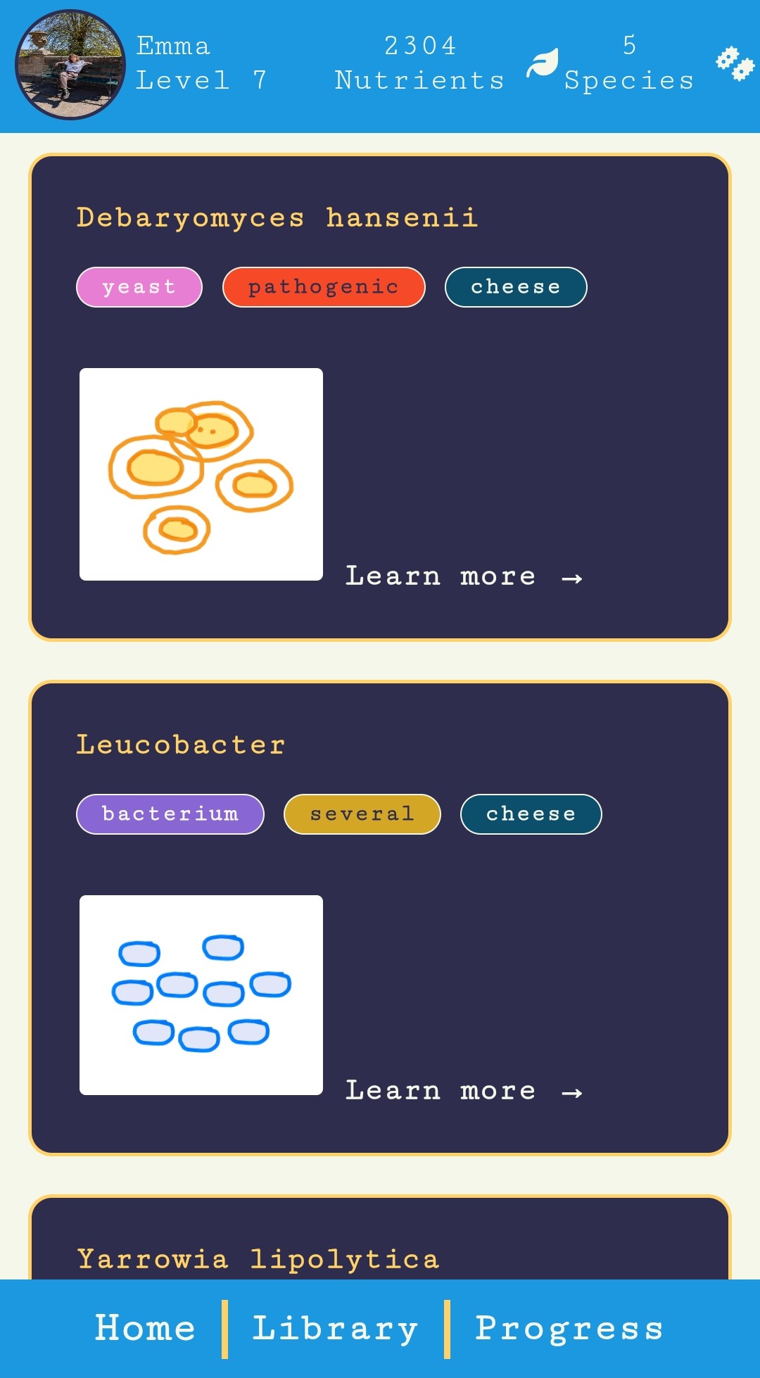 mHub screenshot of microbe library
